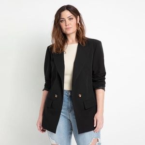 NWT Black Eloquii Long Relaxed Fit Blazer Size 16